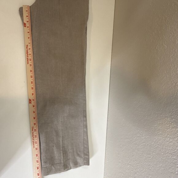 Flax Women’s 100% Linen Pull-On Pants Beige Size M Full Length Straight Leg - Picture 9 of 11